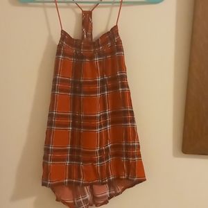 Plaid red tank top